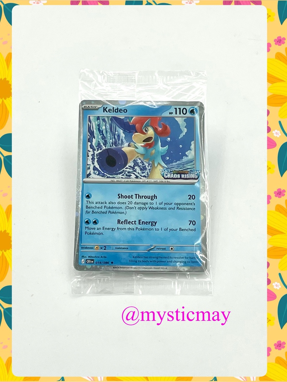 Sealed POKEMON TCG Keldeo Chaos Rising Stamped Card 019/086 RELEASE DAY PROMO